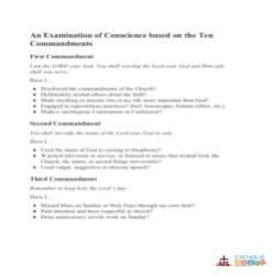 How to Make a Good Confession -  Examination of Conscience - Grades 6-8